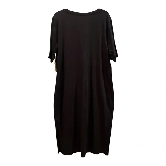 a.n.a Black Side Slit Dress XXL NWT Stretch Cotton - Picture 2 of 12